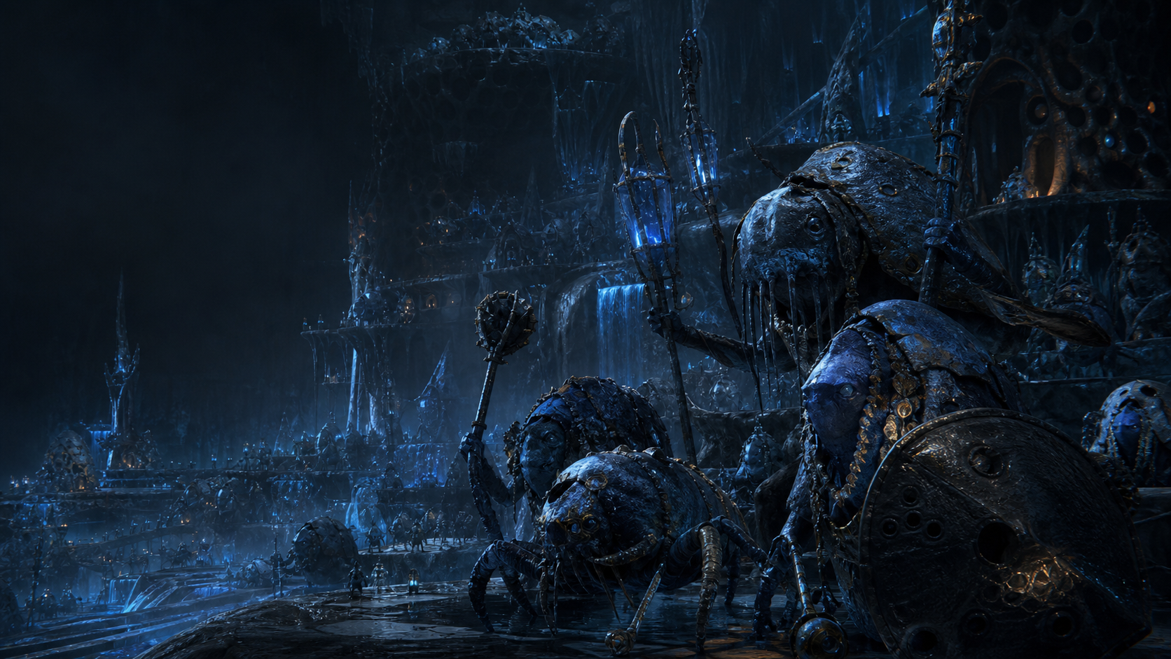 Blue guardians protecting a local experimental space